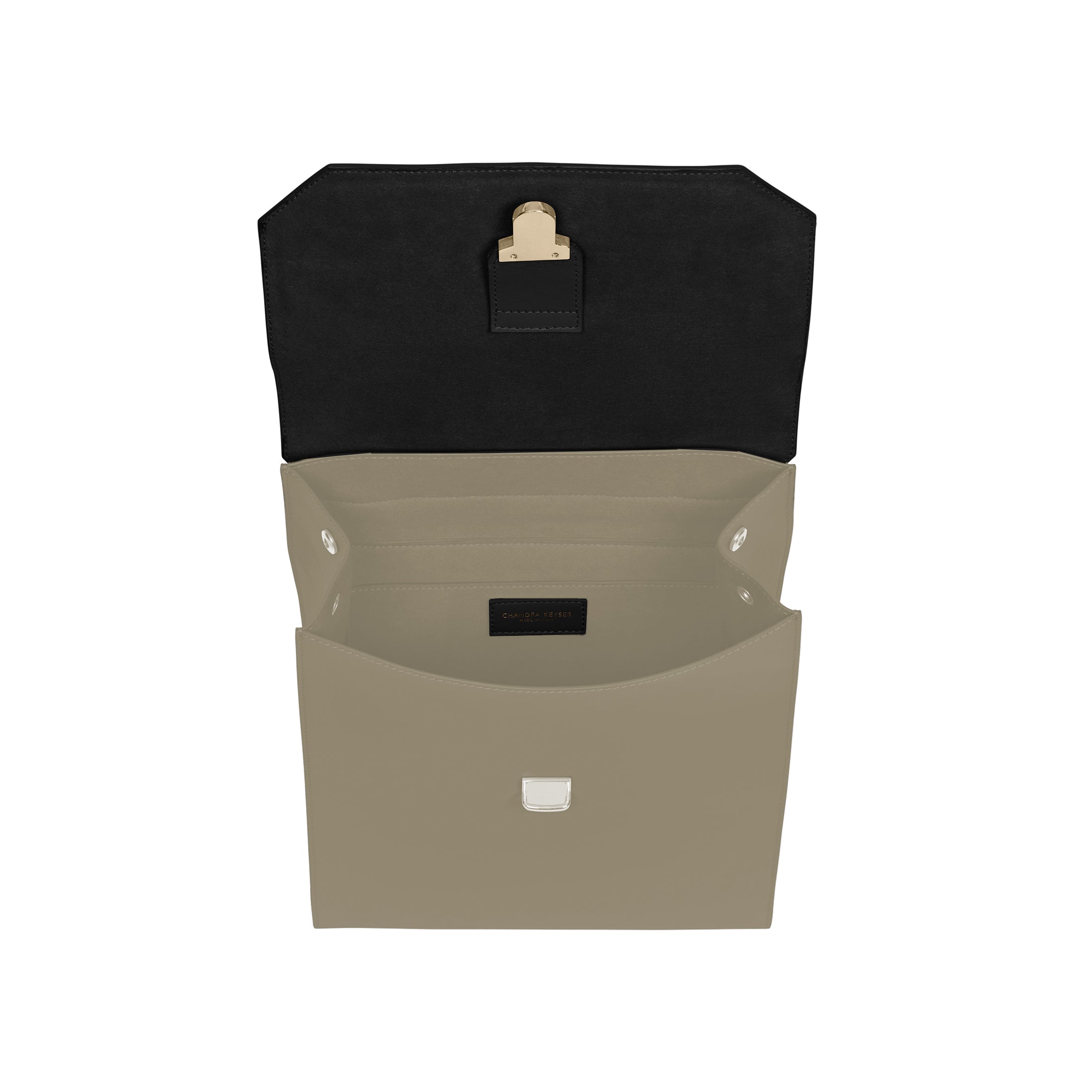 Inside the Leather Backpack Lo Zaino Designer Luxury Backpack Black and Taupe Made in Italy Crossbody Top Handle Satchel. Sustaianle Luxury. Minimalist Style Bag