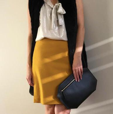 Large Black Leather Clutch. Zipper Bag by Chandra Keyser. 