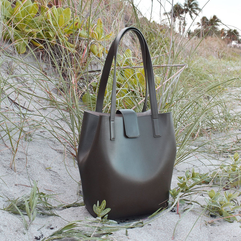 Olive green luxury bag Made in Italy Supports the Environment Minimalist Style Shoulder Bag in the Dunes in West Palm Beach