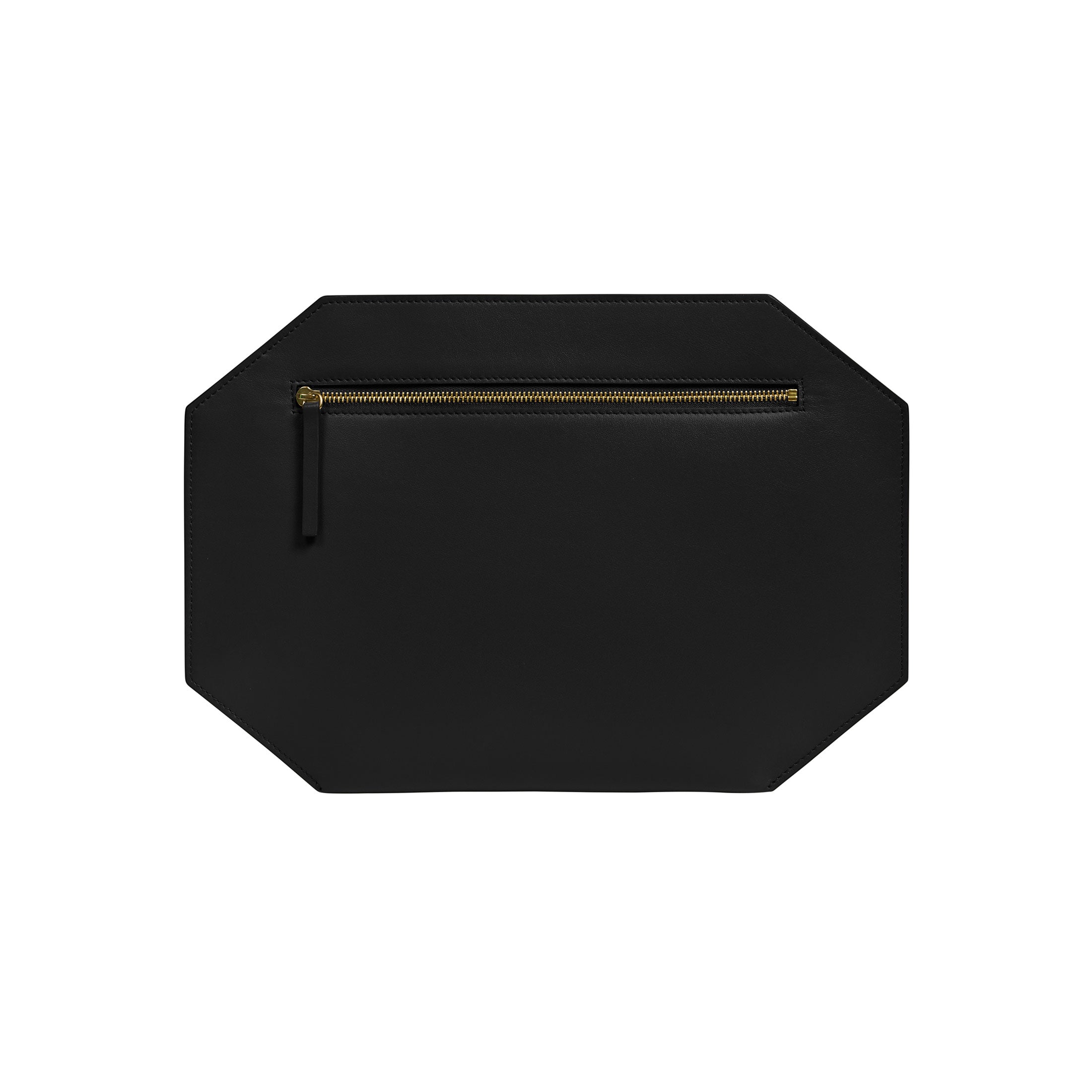 Chandra Keyser large black polygon shape clutch purse
