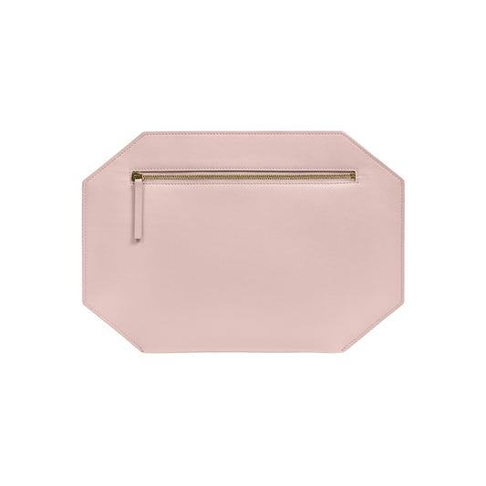 Chandra Keyser large pink polygon shape clutch purse