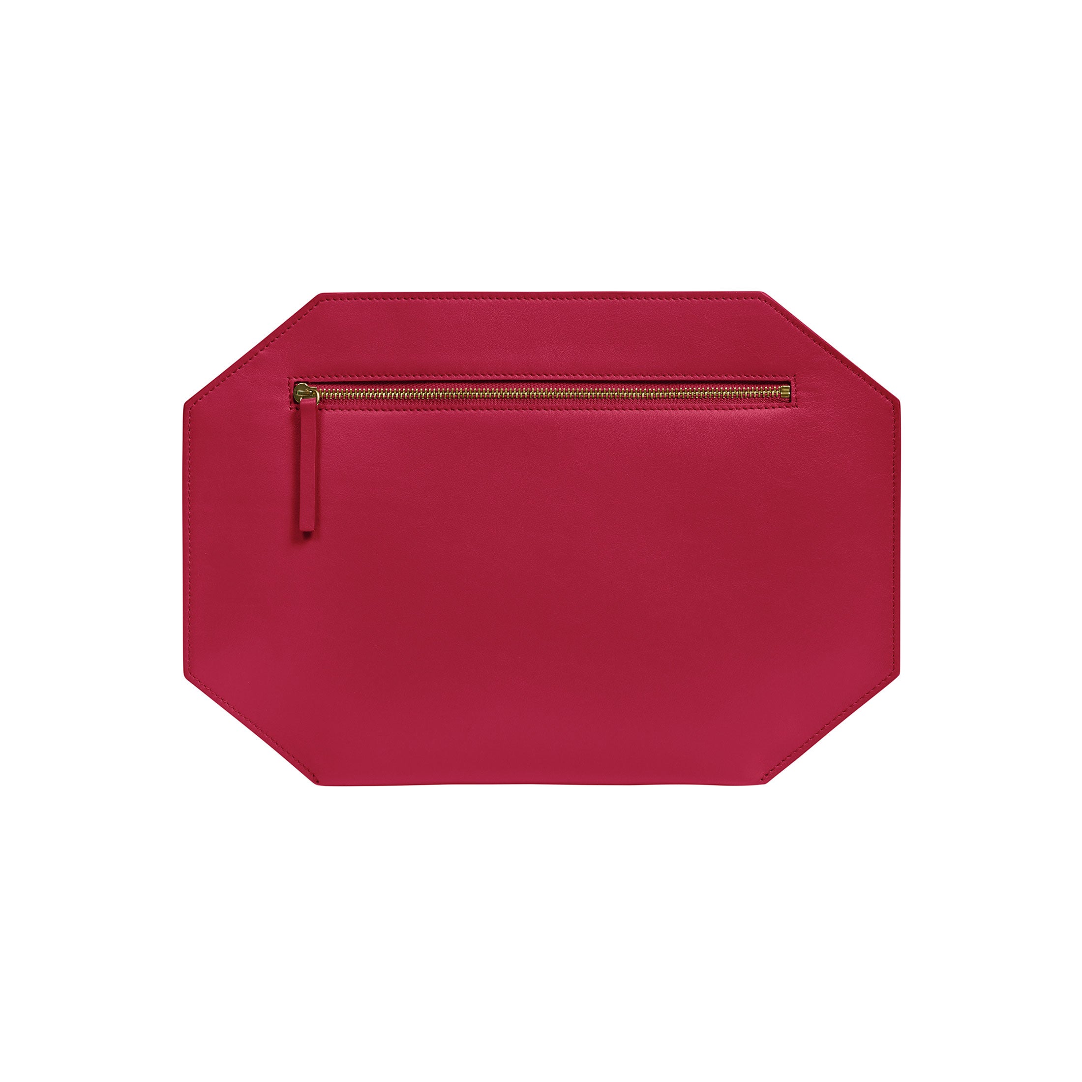 Chandra Keyser large bright pink polygon shape clutch purse